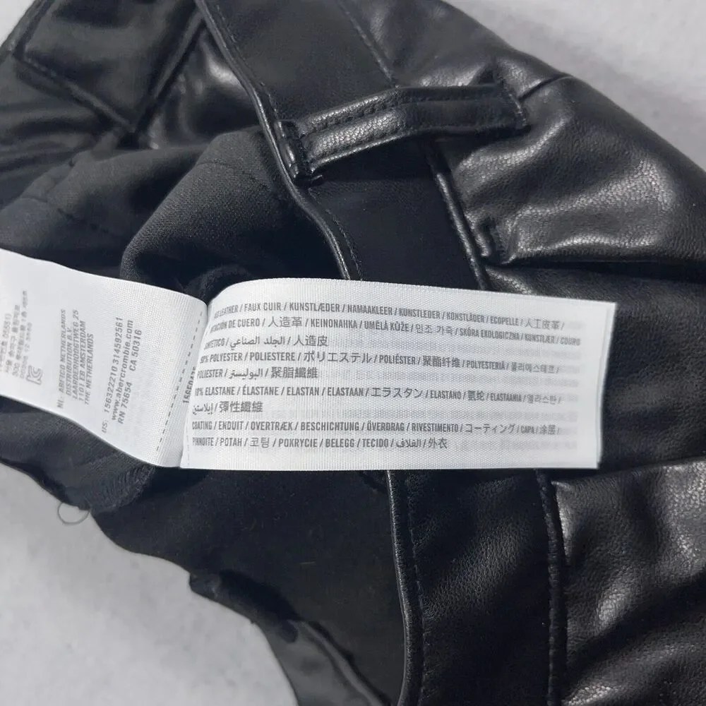 Abercrombie‎ & Fitch Curve Love Flare Skinny High Rise Vegan Leather Pants 29/8